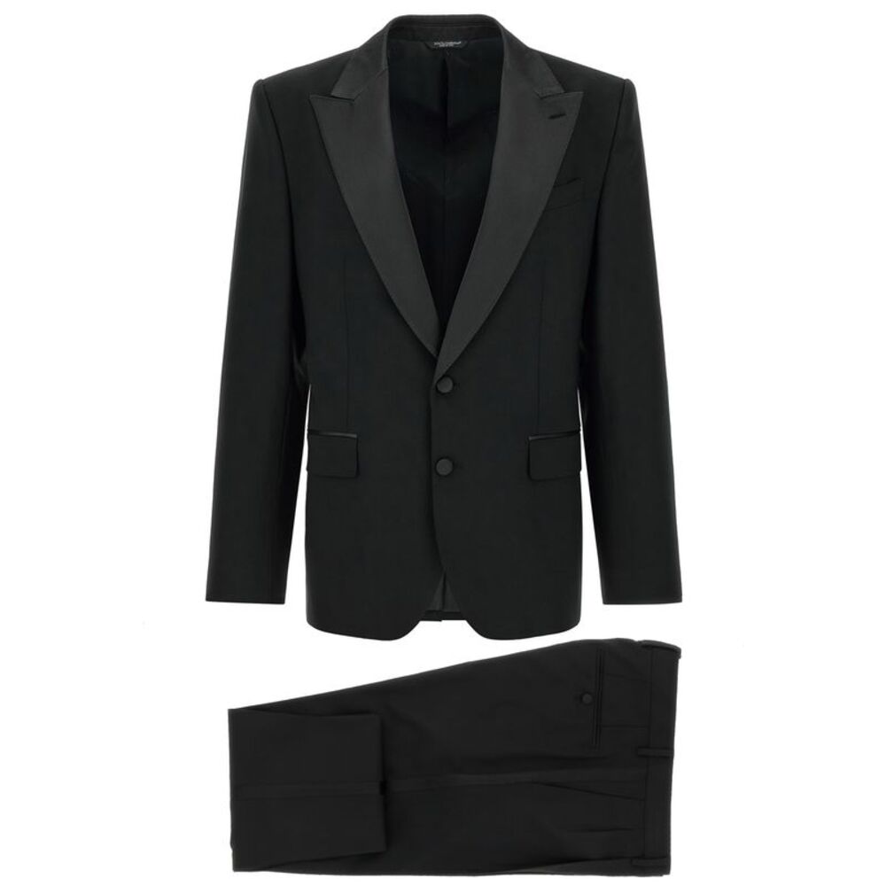 Dolce & Gabbana Black Virgin Wool Two-Piece Men's Suit